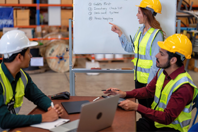 formación de trabajadores en clase.